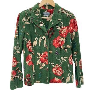 Koret 100% Cotton Floral Cottagecore Granny Core Button Front Blazer Size Medium